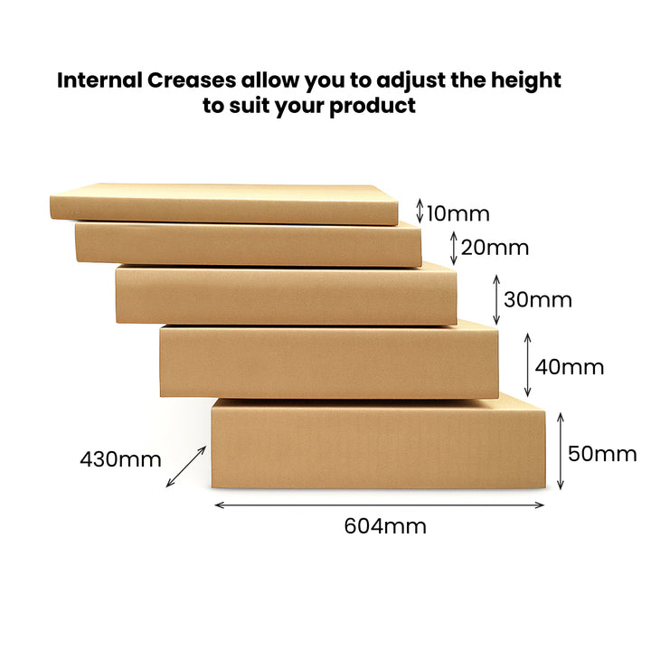 A2 Multi Crease Mailing Box [1 Box 5 Heights 10/20/30/40/50mm]