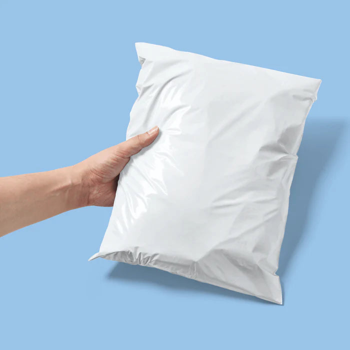 80% Recycled Plastic Courier Mailing Bags - 4 Sizes Black & White