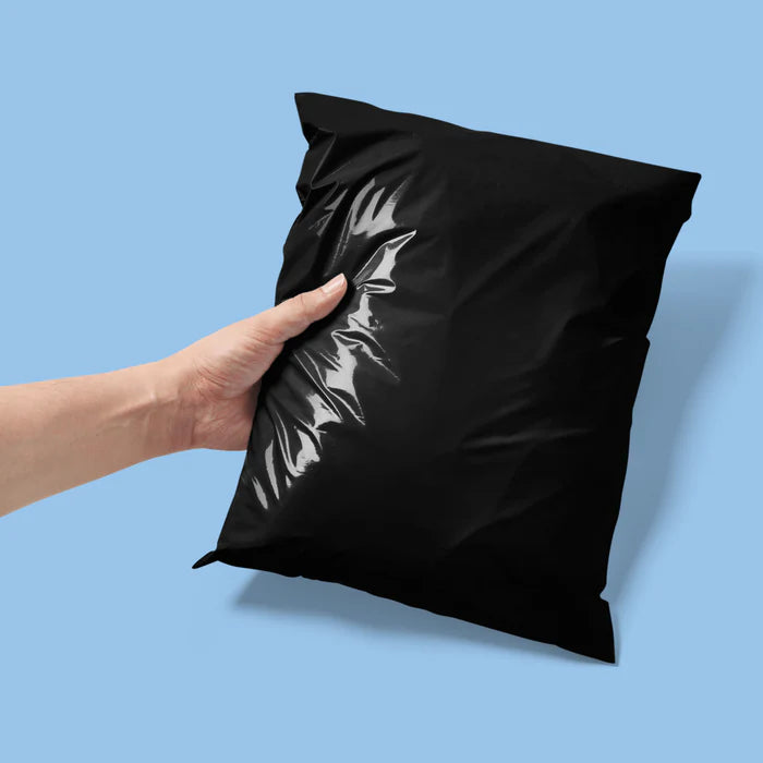 80% Recycled Plastic Courier Mailing Bags - 4 Sizes Black & White