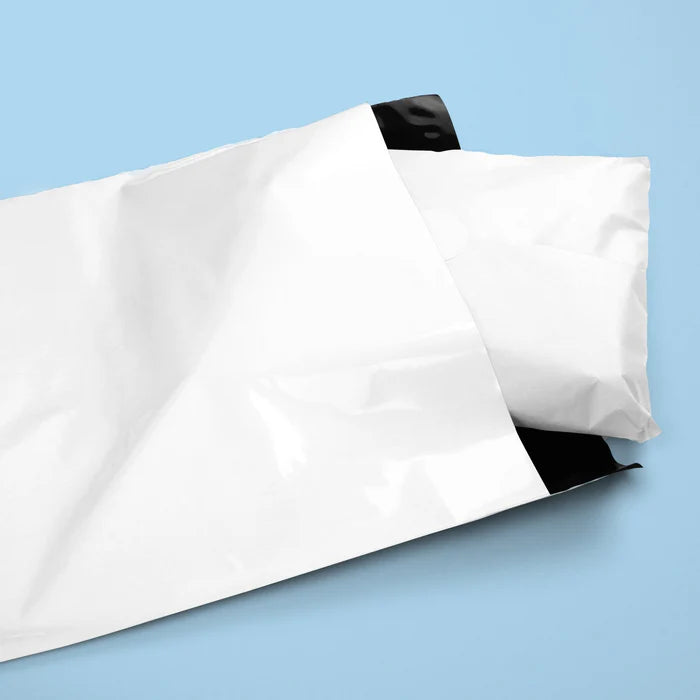 80% Recycled Plastic Courier Mailing Bags - 4 Sizes Black & White