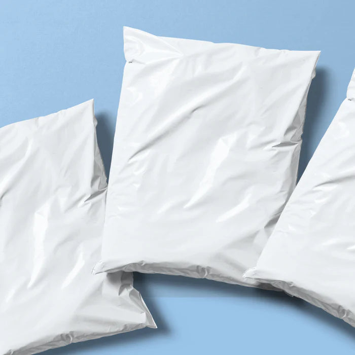 80% Recycled Plastic Courier Mailing Bags - 4 Sizes Black & White